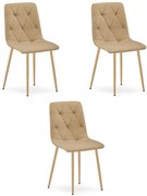 Set troch jedálenských stoličiek LIBRA hnedé / hnedé nohy (3 ks)