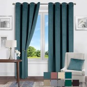 Záves na krúžkoch Velvet Karla 61 135x250 modrý