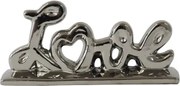 Dekorácia Love 26 cm, strieborná%