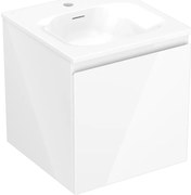 Mexen Orio, kúpeľňová skrinka 45 cm s umývadlom Vela, 1 zásuvka, biela lesklá, 91A10-04547-1-BF00-W23M00