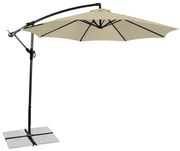 Veľký polohovateľný slnečník AVENBERG SUNNY 300, priemer 3M, Béžová-smotanová