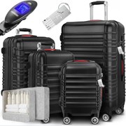 Sada škrupinových kufrov AERO, 4-dielna, ABS, čierna Monzana