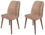 Súprava jedálenských stoličiek Alfa Beige and Walnut, 2 ks