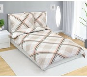 Bellatex Saténové povlečení Kostka béžová , 140 x200 cm, 70 x 90 cm, 140 x 200 cm, 70 x 90 cm