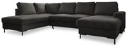 Tmavosivá menčestrová rozkladacia rohová pohovka (ľavý roh) Lofty Lilly – Miuform