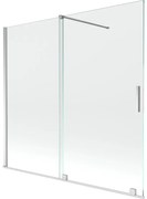 Mexen Velar vaňová zástena dvojkrídlová Posuvný 170 x 150 cm, Priehľadné, Chrómová - 896-170-000-01-01