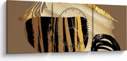 Obraz - Abstrakcia golden brown N⁰2 (s hodinami) (90x30 cm)
