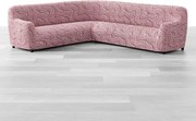 Bielastické poťahy BRILLANTE bordó rohová sedačka (š. 350 - 530 cm)
