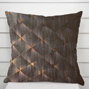 Biante Zamatová obliečka na vankúš Isabela IBL-012 Rose Gold trojuholníky na hnedom 30 x 50 cm