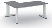 Rohový kancelársky písací stôl PRIMO FLEXIBLE, 180x140 cm, grafit