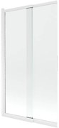 Mexen Fox, 2-krídlová posuvná vaňová zástena 100 × 150 cm, 5mm číre sklo, biely profil, 891-100-002-20-00