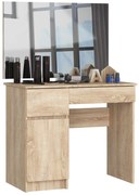 Kozmetický stolík so zrkadlom P-2/SL I dub sonoma ľavý