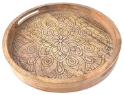 InDecor Podnos z mangového dreva Mandala, 38 x 4,5 cm