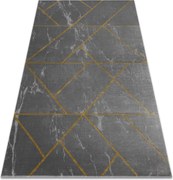 Koberec EMERALD exkluzívny 1012 glamour, styl geometrický, marmur sivý / zlatý