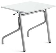 Nastaviteľná školská lavica ADJUST, 700x600 mm, HPL - biela, strieborná