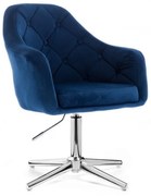 LuxuryForm DESIGN Kreslo ANDORA VELUR na striebornom kríži - modré