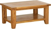 Dubový konferenčný stolík s poličkou, 91x61x45 cm