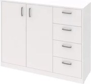Široká zásuvková komoda Mega 39, biela%
