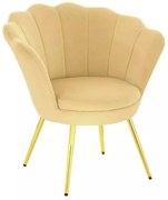 LuxuryForm DESIGN Kreslo FREY VELUR so zlatými nohami - medové