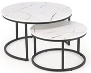 KONFERENČNÝ STOLÍK DAVINO BIELY MRAMOR + ČIERNY