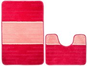 Sada kúpeľňových koberčekov COMO ružová / krémová, pruhy