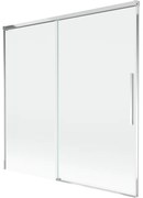 Mexen Rox, 2-krídlová posuvná vaňová zástena 160 x 150 cm, 8mm číre sklo, chrómový profil, 8C9-160-001-01-00