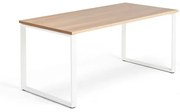 Kancelársky pracovný stôl QBUS, O-rám, 1600x800 mm, dub/biela