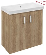 Sapho Sapho, THEIA umývadlová skrinka 66,3x70x35cm, 2x dvierka, dub Alabama, TH072-2222
