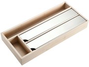 Drevený organizér na fólie s rezačkou Quatro2, 42x19x5,5 cm