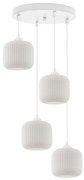 Závesné svietidlo Riffle, 4x biele sklenené tienidlo, w, o