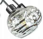 BERGE Sklenená LED závesná lampa 5xE27 - okrúhle horizontálne pruhy