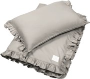 Junior obliečky s volánikmi tmavo šedá 100x135cm