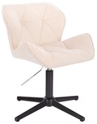 LuxuryForm DESIGN Stolička MILANO VELUR na čiernom kríži - krémová