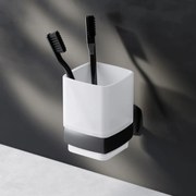 Sklenený pohár na zubné kefky AM.PM Gem AGA34322 nástenný, čierny