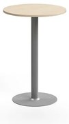 Barový stôl ALVA, Ø700x1000 mm, HPL, strieborná/breza
