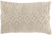 Prírodne biely vankúš s drhaným vzorom Macramé Linea - 74*16*36 cm