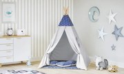 Detský stan Tipi hviezdy granát/sivý