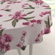Biante Bavlnený okrúhly obrus Sandra SA-635 Ružovofialové orchidey na bielom Ø 50 cm