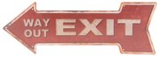 Červená plechová ceduľa Exit - 46 * 15 cm