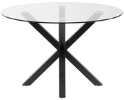 Guľatý jedálenský stôl so sklenenou doskou Kave Home, ø 119 cm