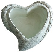 Kvetináč YS44384M cement Heart 18,5x18,5x7,5 Antique White