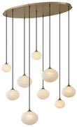Art Deco závesná lampa zlatá s opálovým sklom 9-svetiel - Yani