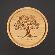 AMADEA Drevená servírovacia doštička - podnos strom, masívne drevo, 20 cm