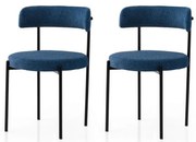 Súprava jedálenských stoličiek Gini Dark Blue and Black, 2 ks