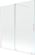 Mexen Velar vaňová zástena dvojkrídlová Posuvný 150 x 150 cm, Priehľadné, Biela - 896-150-000-01-20