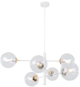 Závesne svietidlo Paris, 6x číre sklenené tienidlo, W/G, X