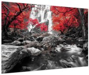 Obraz - Vodopády v jesennej krajine (90x60 cm)