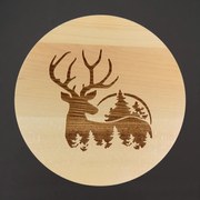 AMADEA Drevená servírovacia doska - podnos jeleň, masívne drevo, 25 cm