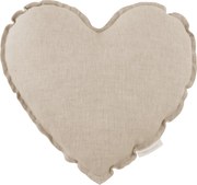 Ľanový vankúš srdca prírodný 44cm