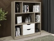 Nízky regál/knižnica Sten Mini, dub sonoma/biela%